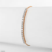 Half Tennis Delicate Round Bracelet 14K Rose Gold