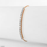 Delicate Round Diamond Chain Bracelets 14K Rose Gold