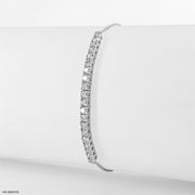 Half Tennis Delicate Round Bracelet 9K White Gold