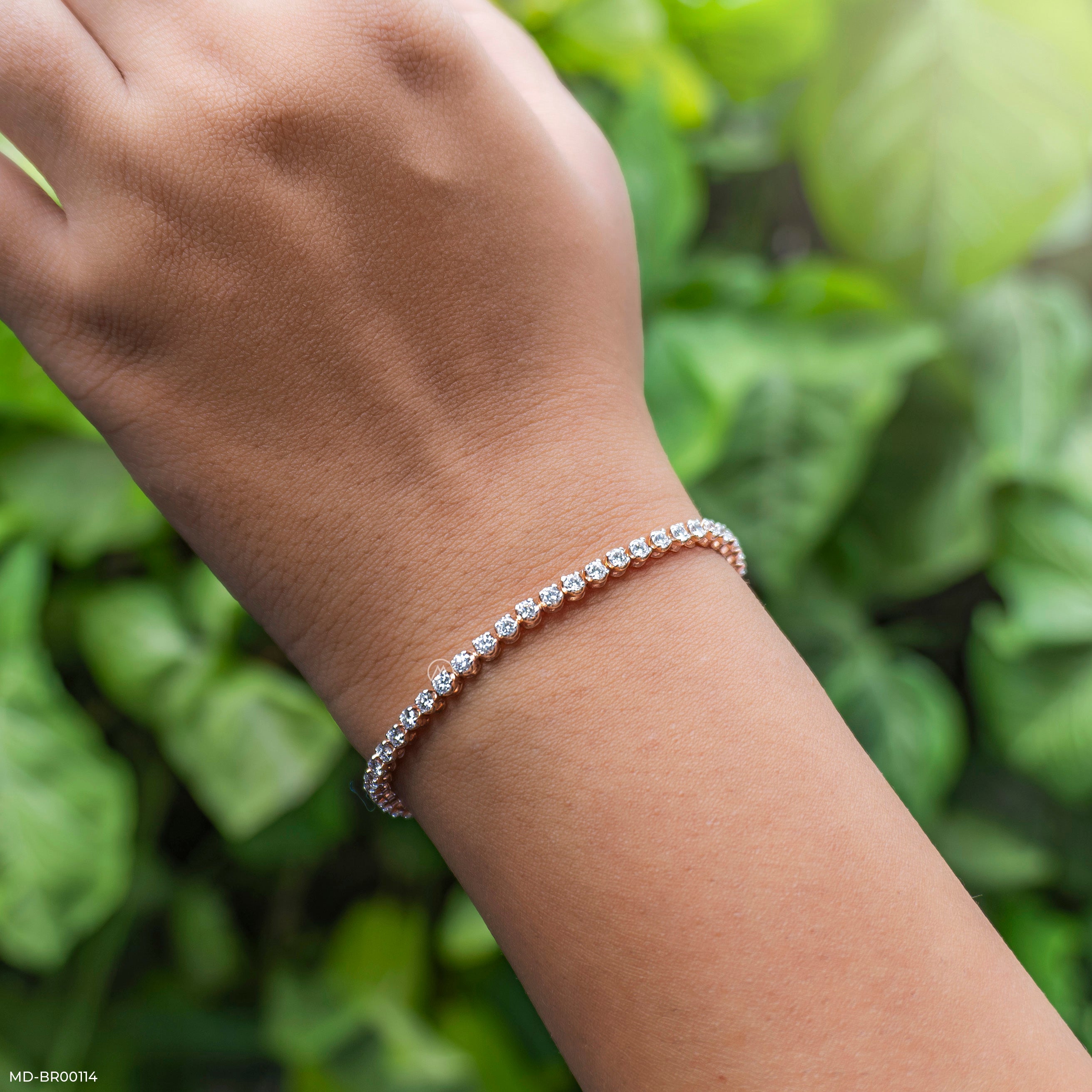 5 Cent Diamond Tennis Bracelet 14K Rose Gold