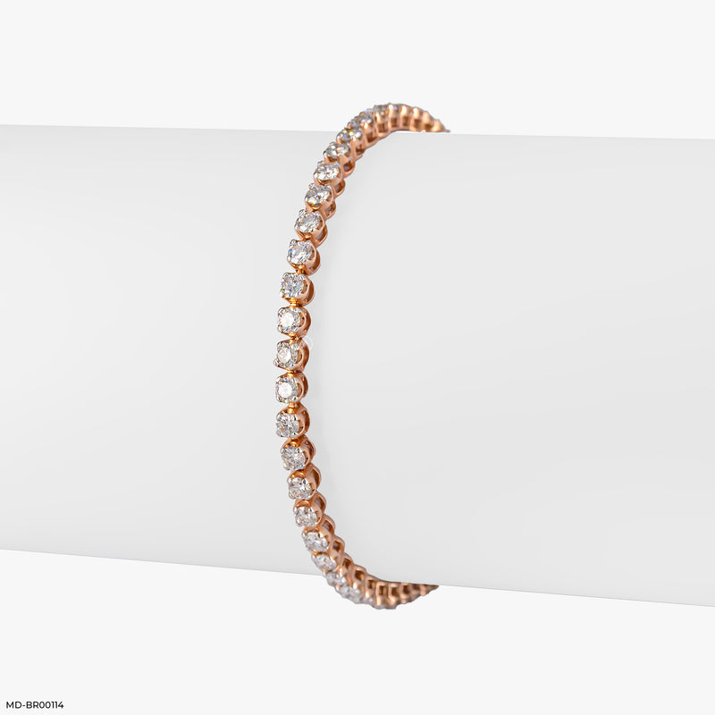 5cent Round Diamond Tennis Bracelet 14K Rose Gold