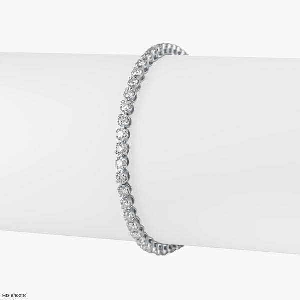 5Cent Round Diamond Tennis Bracelets 14K White Gold
