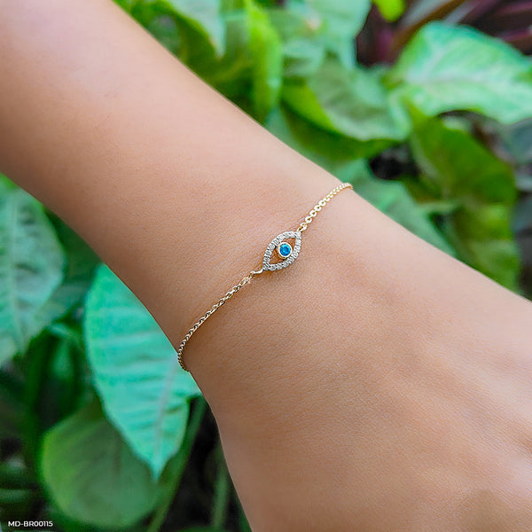 Evil Eye Diamond Bracelet 14K Rose Gold