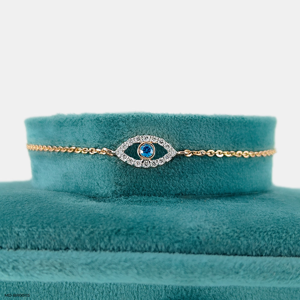 Evil Eye Diamond Bracelets 14K Yellow Gold
