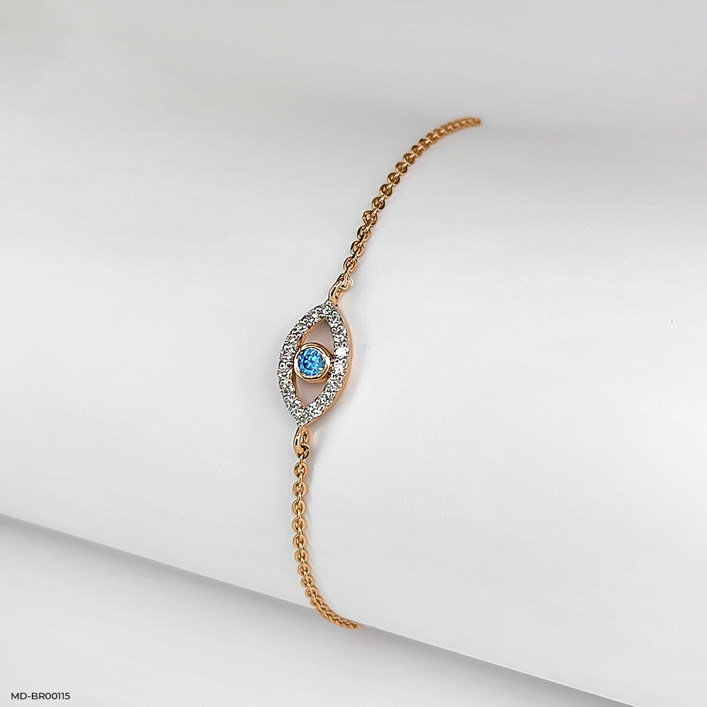 Evil Eye Diamond Bracelets 14K Yellow Gold