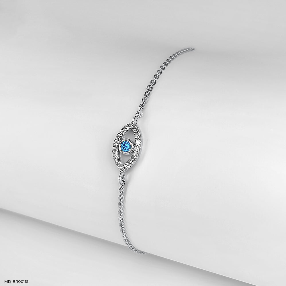 Evil Eye Diamond Bracelets 14K White Gold