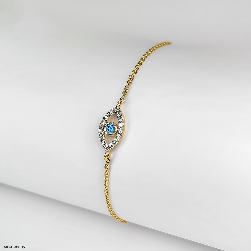 Evil Eye Diamond Bracelets 14K Yellow Gold