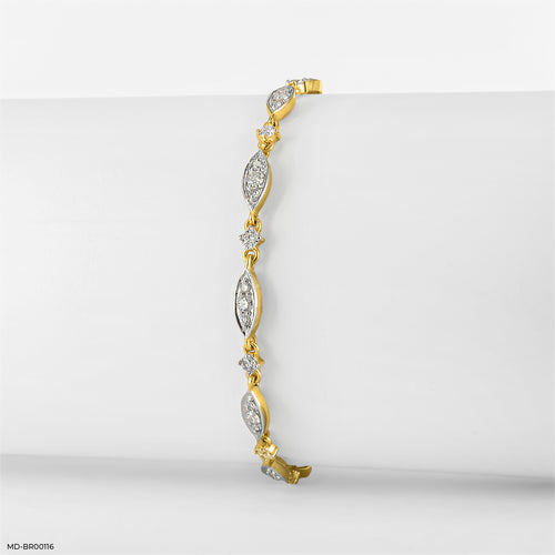 Prong Setting Diamond Bracelets 14K Yellow Gold