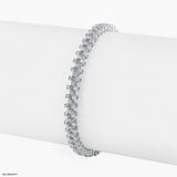 Double Line Diamond Tennis Bracelets 14K White Gold