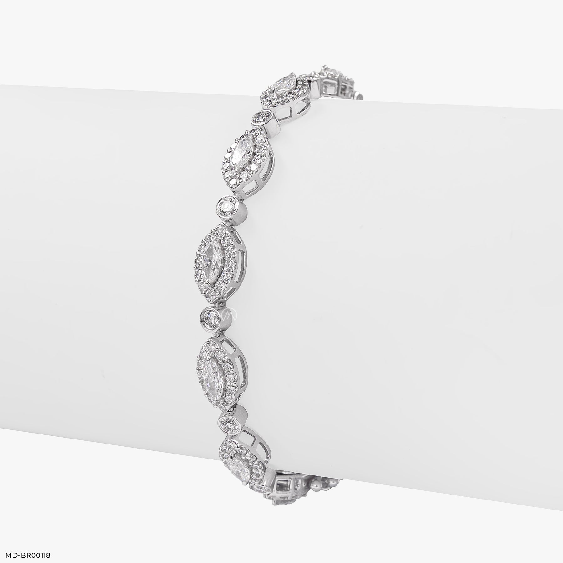 4 Carat Starlight Marquise Lab Diamond Tennis Bracelet 14K White Gold