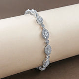 Starlight Marquise Lab Diamond Tennis Bracelet 14K White Gold