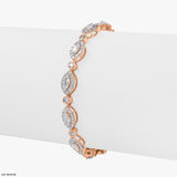 Starlight Marquise Lab Diamond Tennis Bracelet 14K White Gold