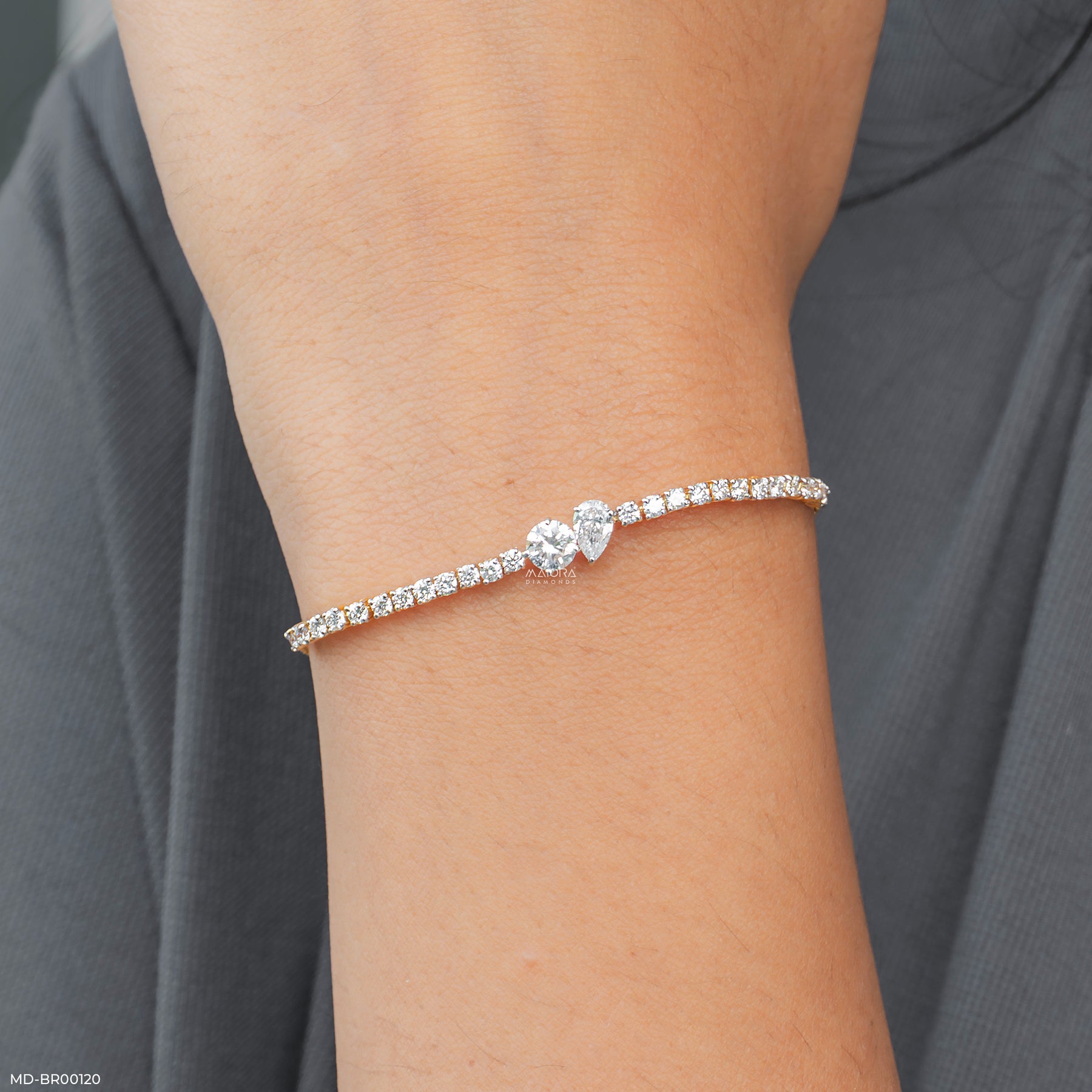 1.5 Carat Celestial Cascade Lab Diamond Bracelet 14K Yellow Gold