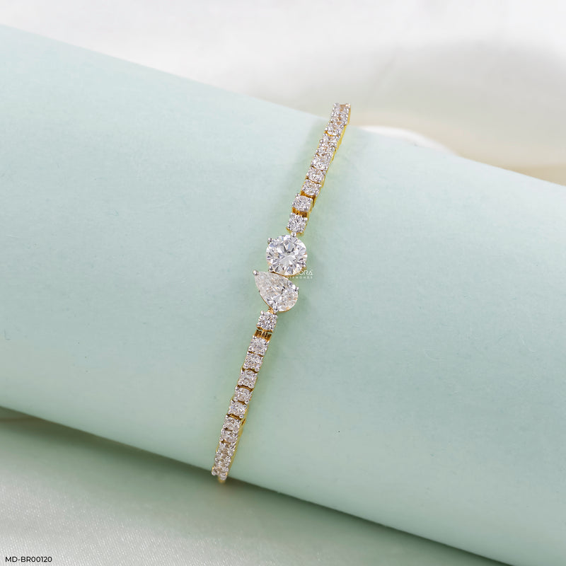 The Celestial Cascade Lab Diamond Bracelet 14K Yellow Gold