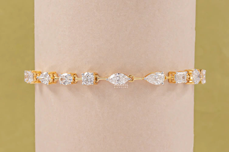 4.15 Carat Classic Fancy Solitaire Diamond Bracelet