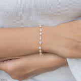 4.15 Carat Classic Fancy Solitaire Lab Diamond Bracelet 9K Yellow Gold