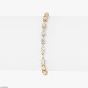 4.15 Carat Classic Fancy Solitaire Diamond Bracelet  9K Yellow Gold