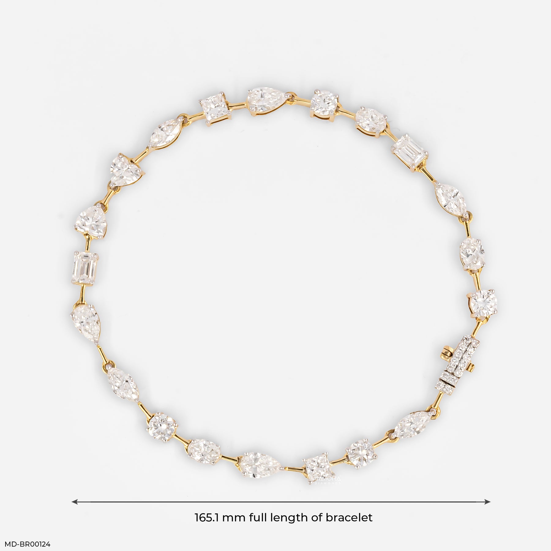 4.15 Carat Classic Fancy Solitaire Lab Diamond Bracelet 9K Yellow Gold