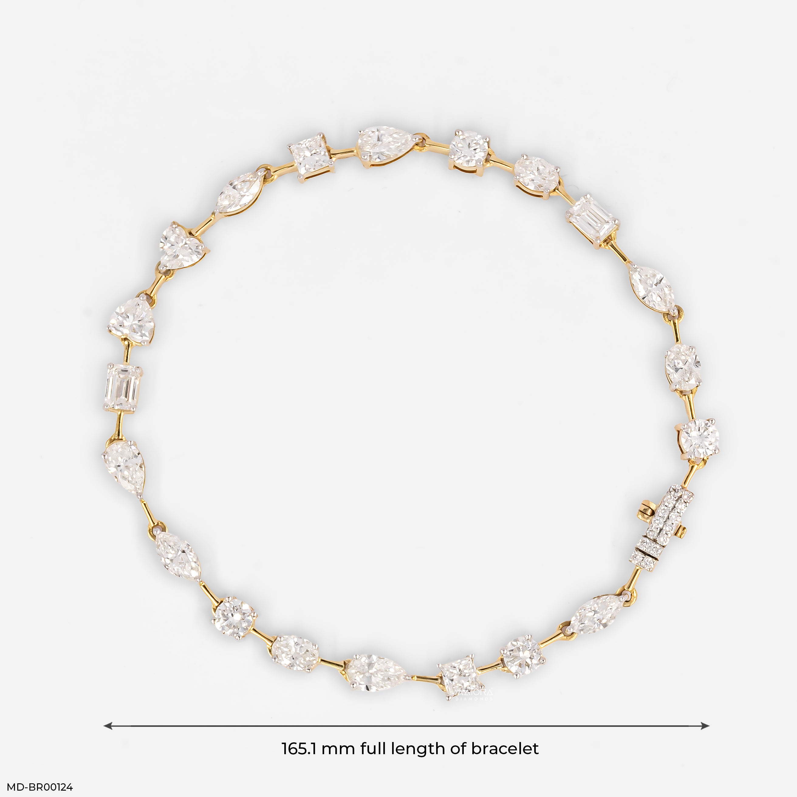 4.15 Carat Classic Fancy Solitaire Diamond Bracelet  9K Yellow Gold