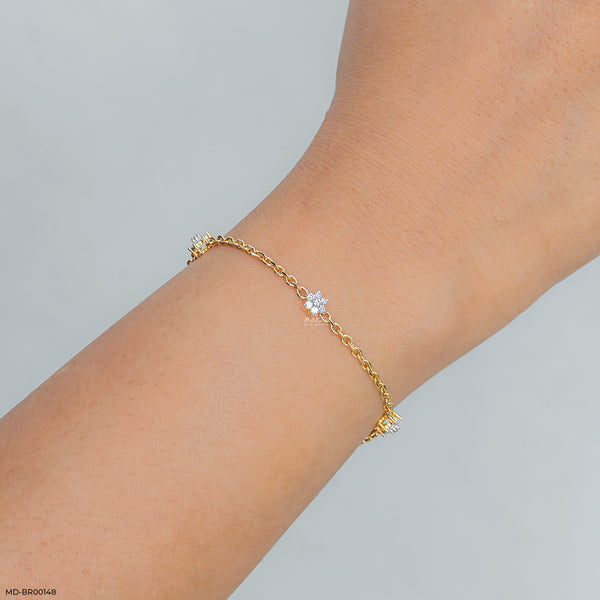 Cosmic Bloom Lab Diamond Bracelet 14K Yellow Gold