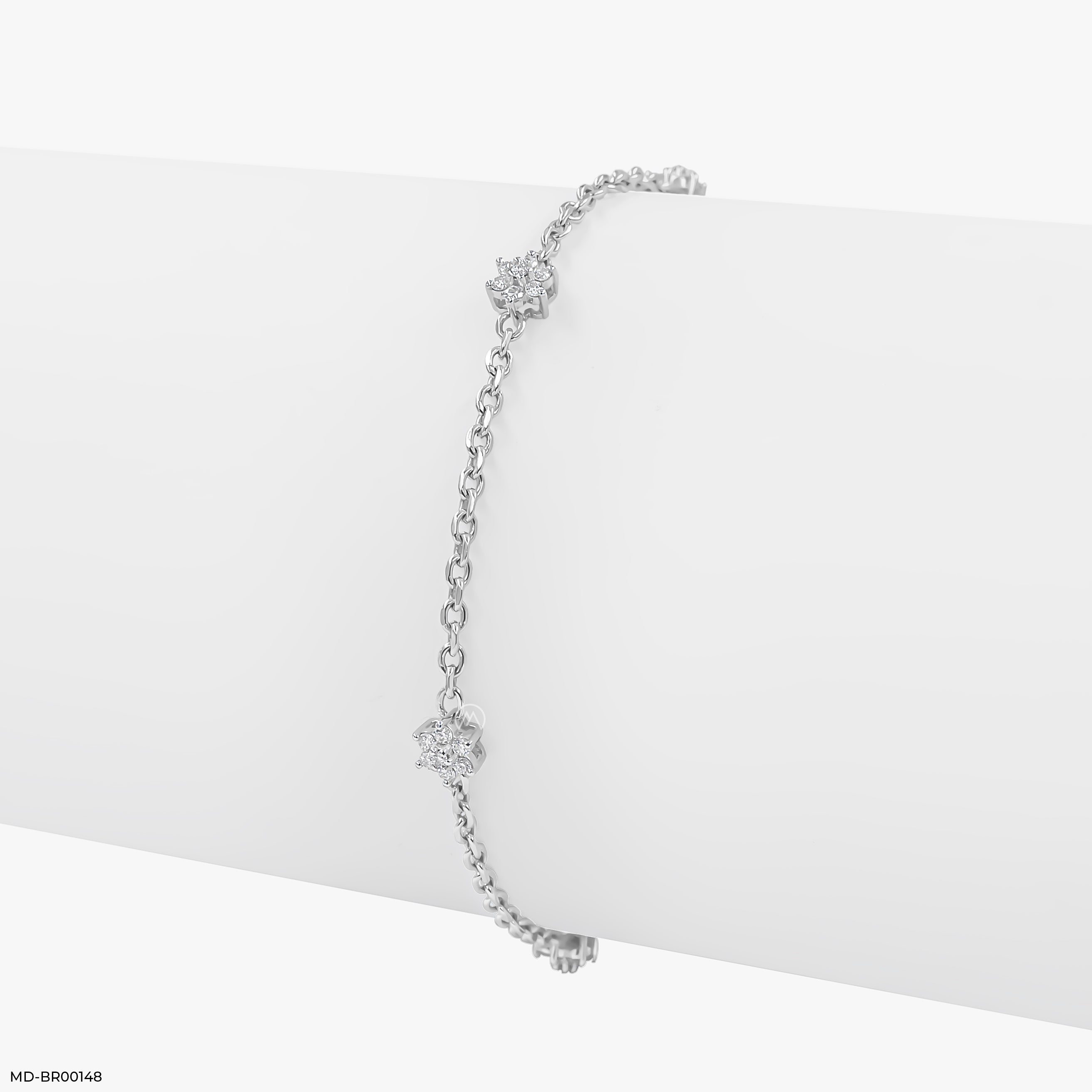 0.35 Carat Rosette Charm Lab Diamond Bracelet