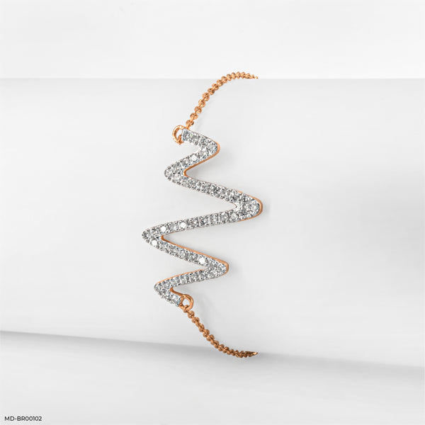 Heart Beat Pulse Diamond Bracelets 14K Rose Gold