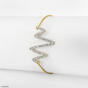 Heart Beat Pulse Diamond Bracelets 9K Yellow Gold