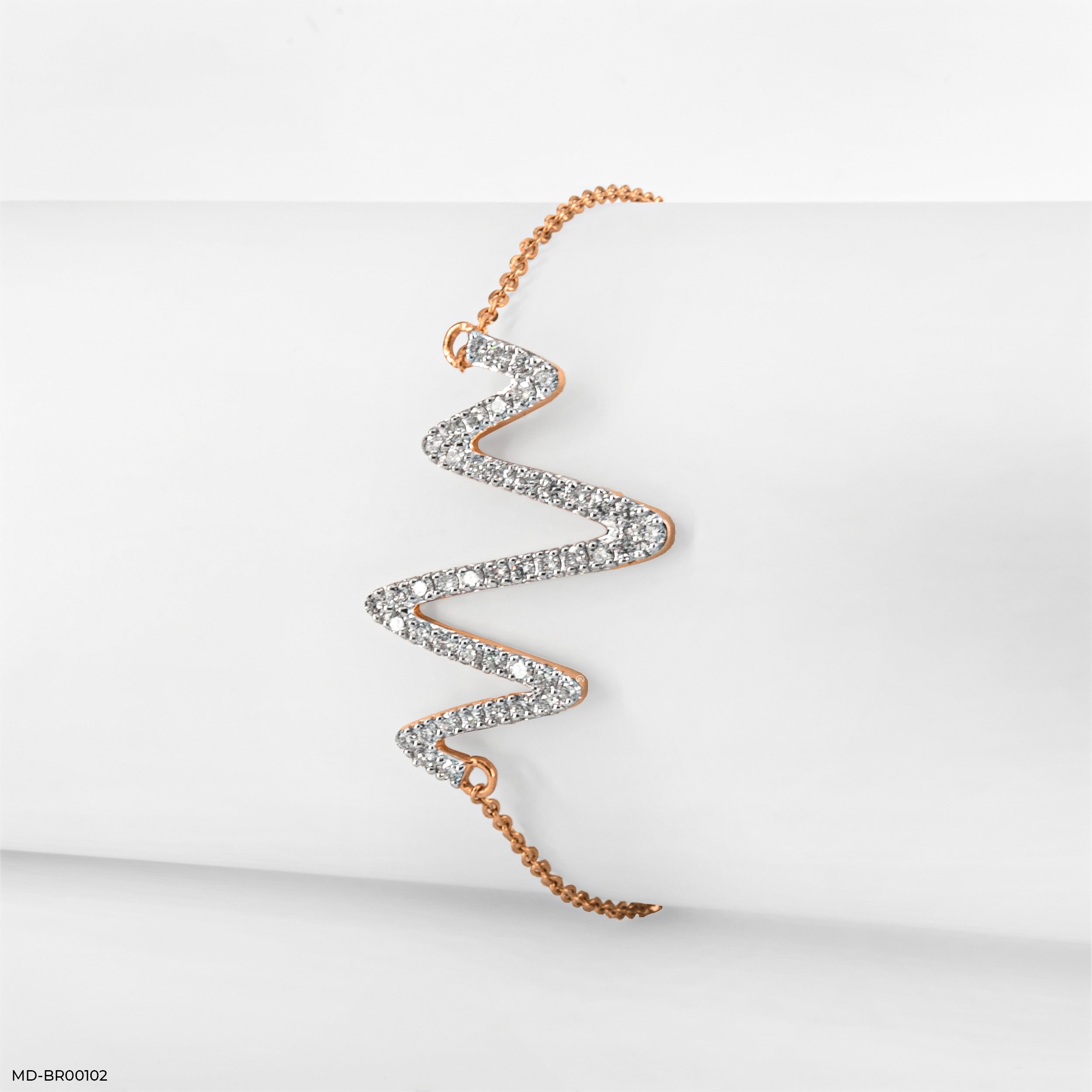 Heart Beat Pulse Diamond Bracelets 9K Yellow Gold