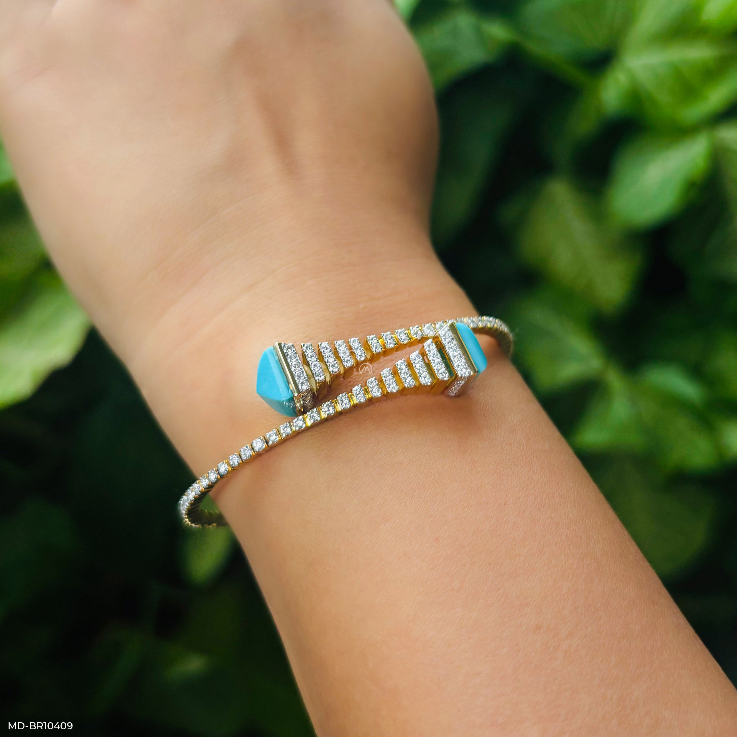Turquoise Bypass Diamond Bracelets