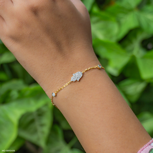 Hamsa Diamond Bracelets 14K Yellow Gold