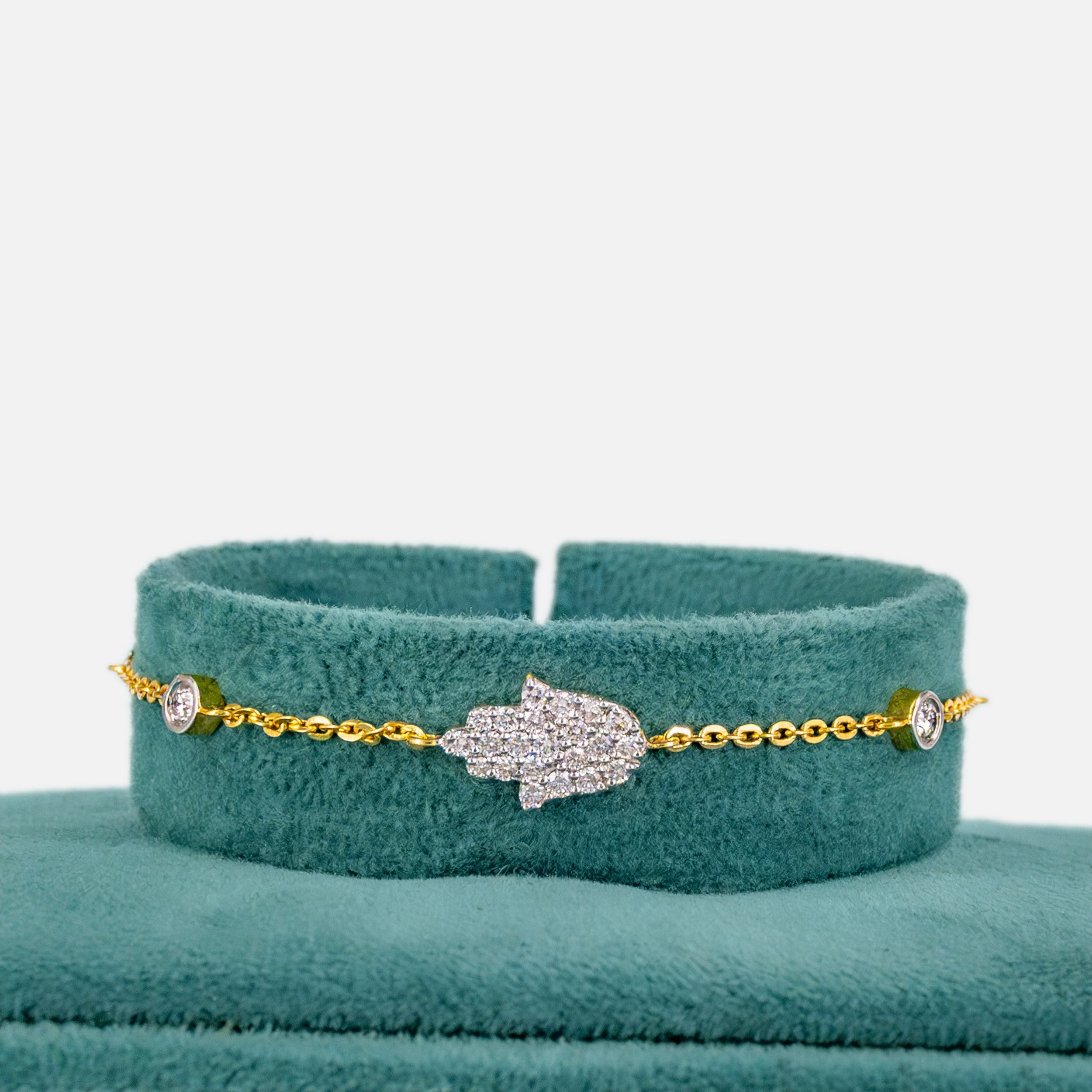 Hamsa Diamond Bracelets 14K White Gold