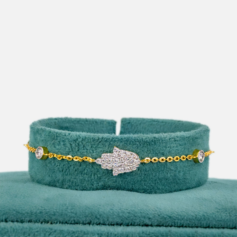 Hamsa Diamond Bracelets 14K Rose Gold