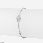 Hamsa Diamond Bracelets 14K White Gold