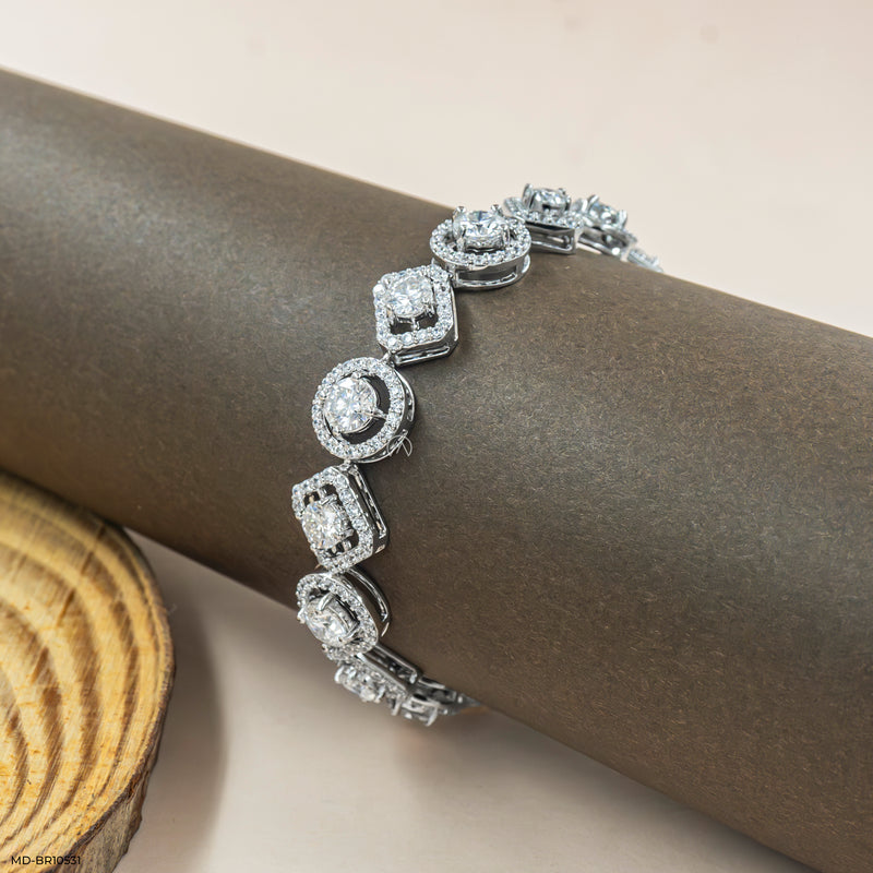 Duo Shape Diamond Bracelet 14K Yellow Gold