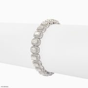 18.65 Carat Emerald Solitaire Tennis Diamond Bracelet