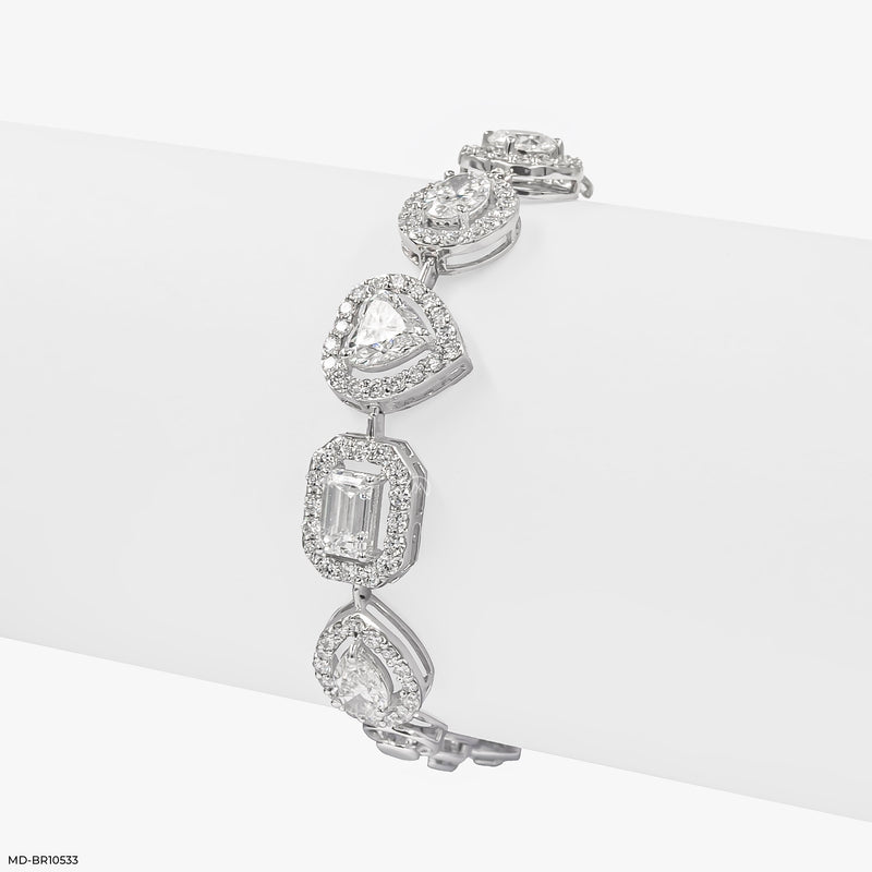 Timeless Spark Lab Diamond Tennis Bracelet 14K White Gold