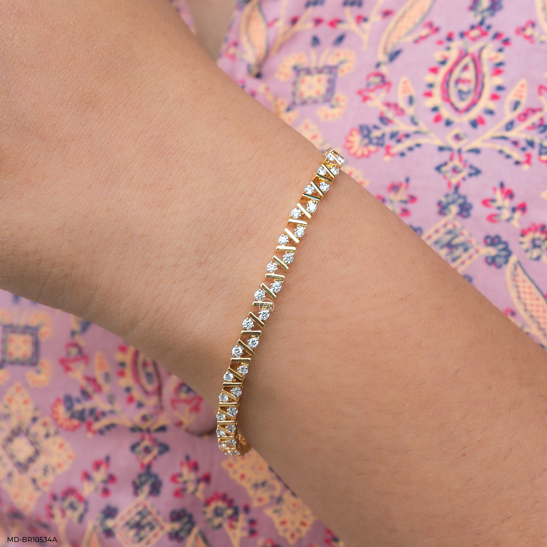 2 Carat Spectrum OF Sparkle Lab Diamond Bracelet 14K Yellow Gold