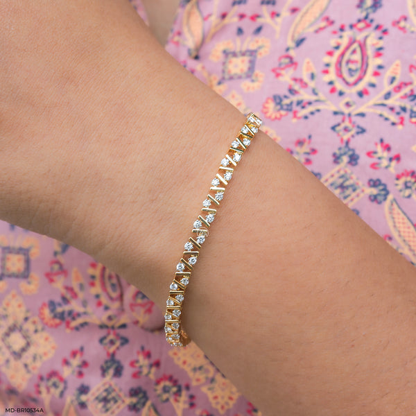 Spectrum OF Sparkle Lab Diamond Bracelet 14K Yellow Gold