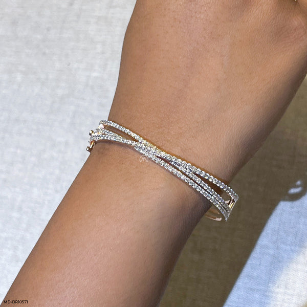 Trinity Spark Diamond Bracelet 14K Rose Gold