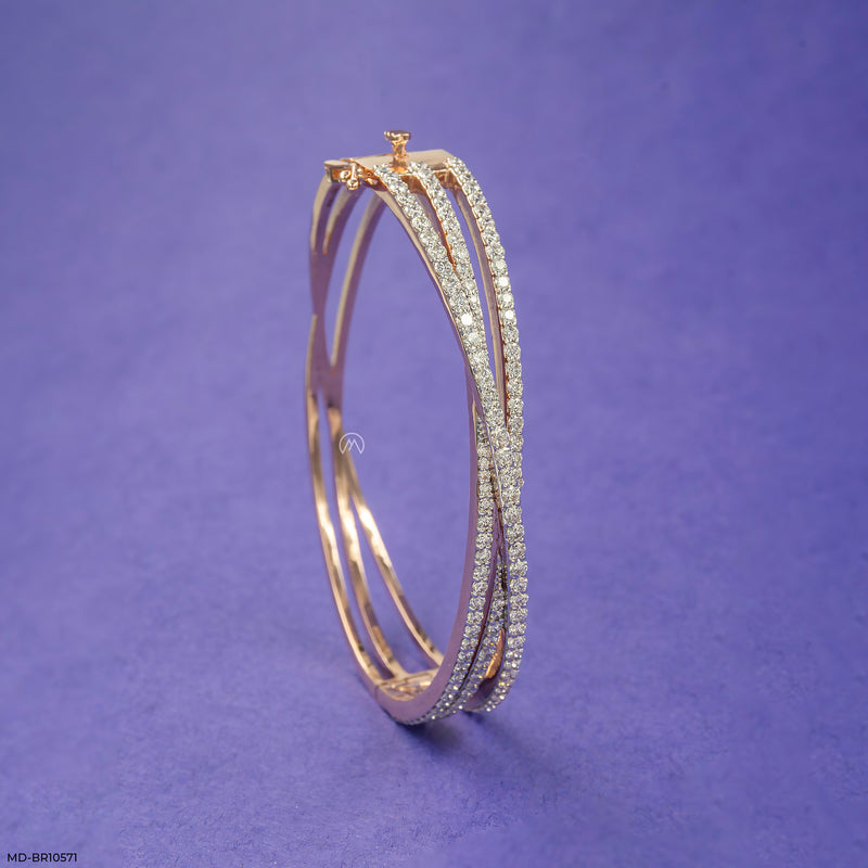 Trinity Spark Diamond Bracelet 14K Yellow Gold