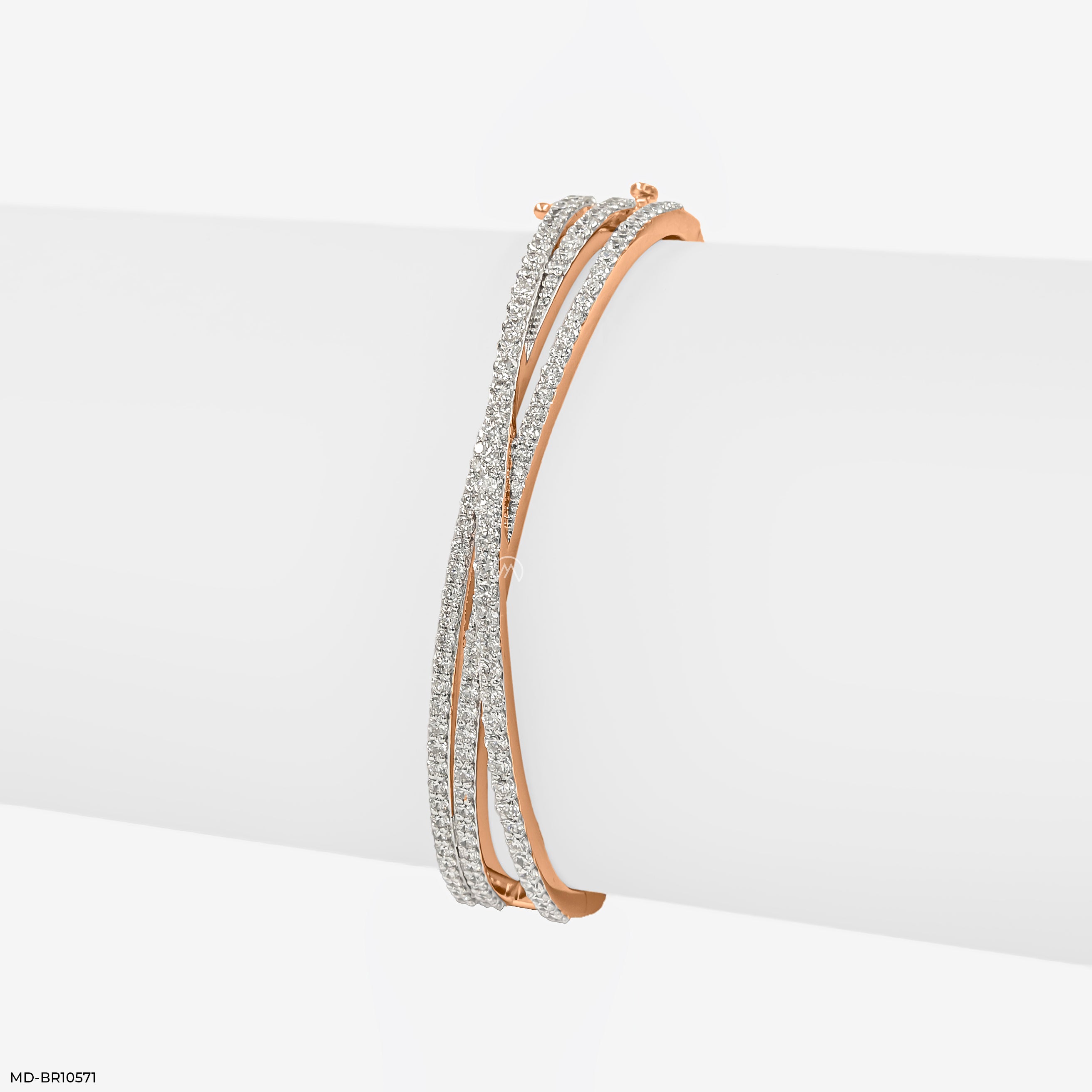 Trinity Spark Diamond Bracelet 14K Rose Gold