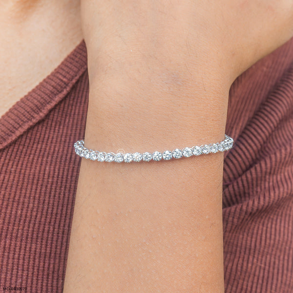 Sunlit Path Diamond Bracelet 14K White Gold
