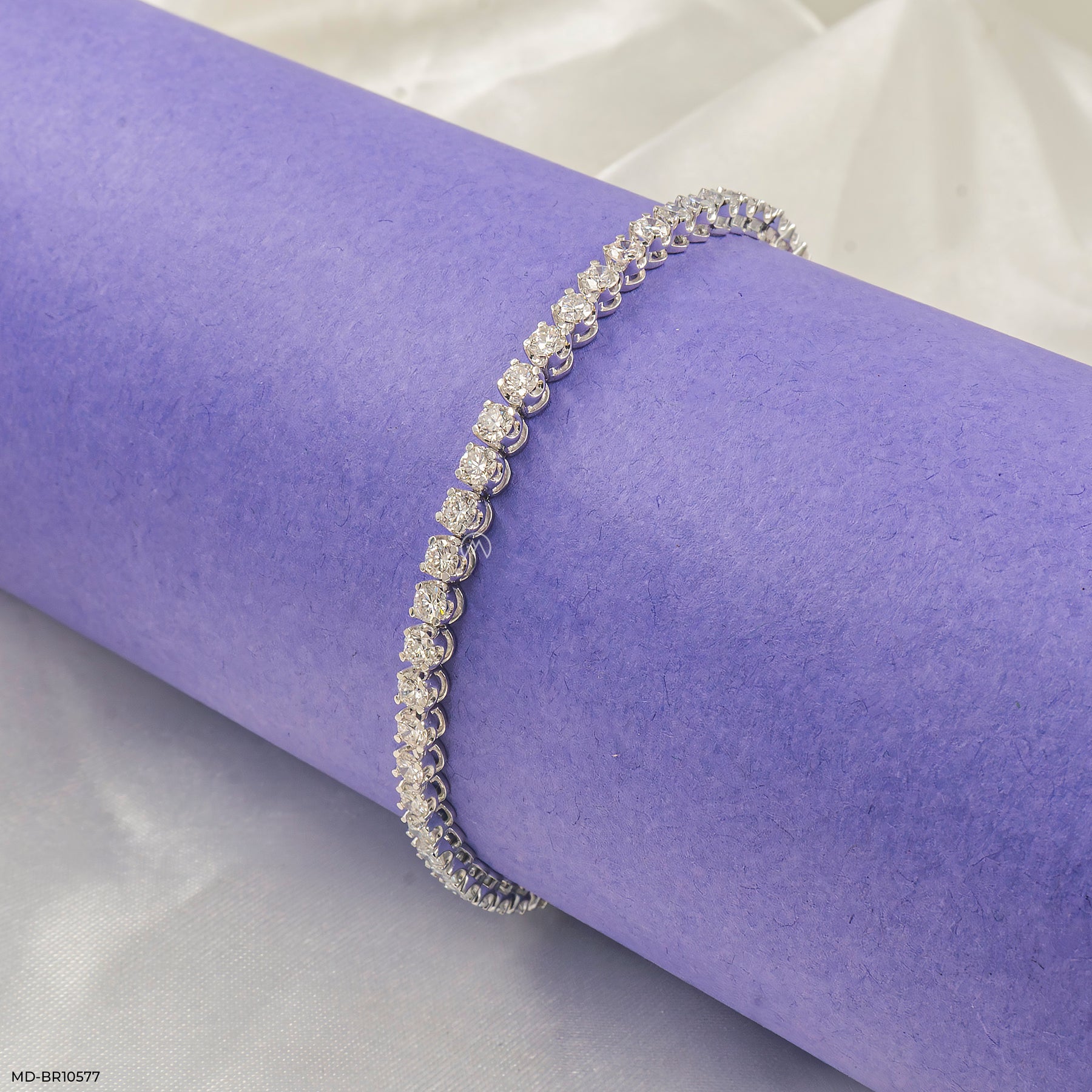 3.5 Carat Classic Lab Diamond Tennis Bracelet 10K White Gold