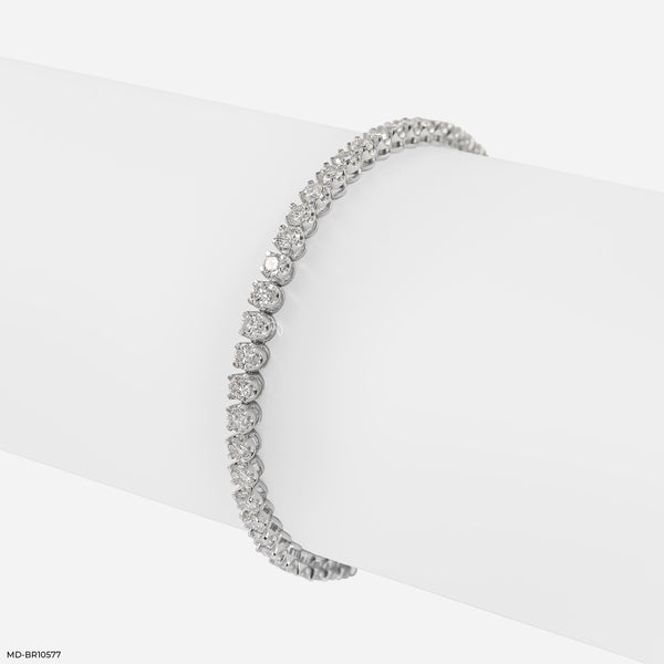 Sunlit Path Diamond Bracelet 14K White Gold