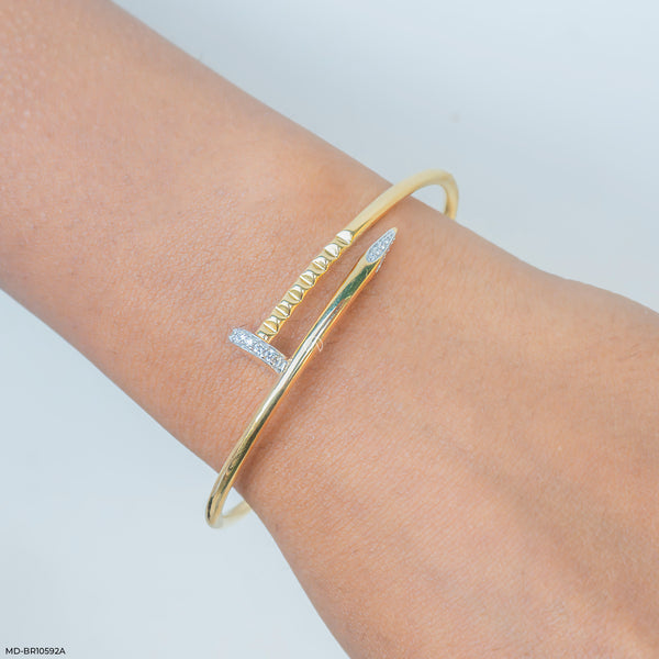 Nail'd It Diamond Bracelets 14K Yellow Gold