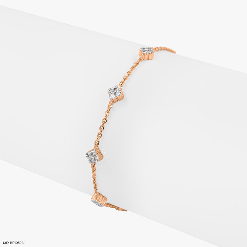 Quadrilateral Sparkle Bracelet 14K Yellow Gold