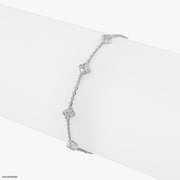Quadrilateral Sparkle Bracelet 14K White Gold