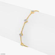 Quadrilateral Sparkle Bracelet 14K Yellow Gold