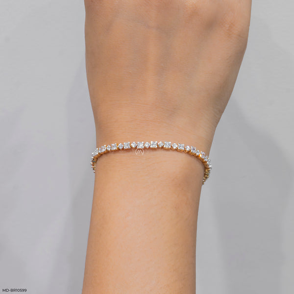 Elegance Edge Diamond Bracelets 14K White Gold