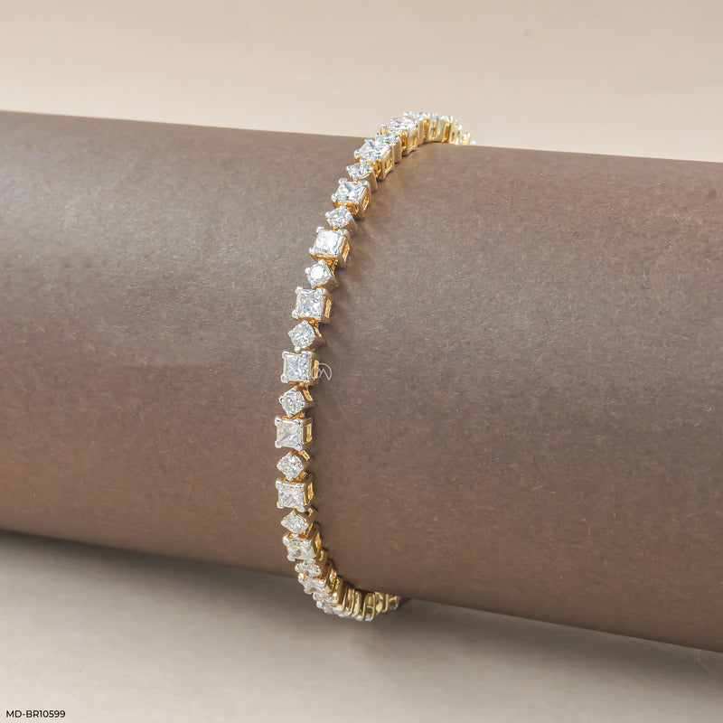 Elegance Edge Diamond Bracelets 14K White Gold